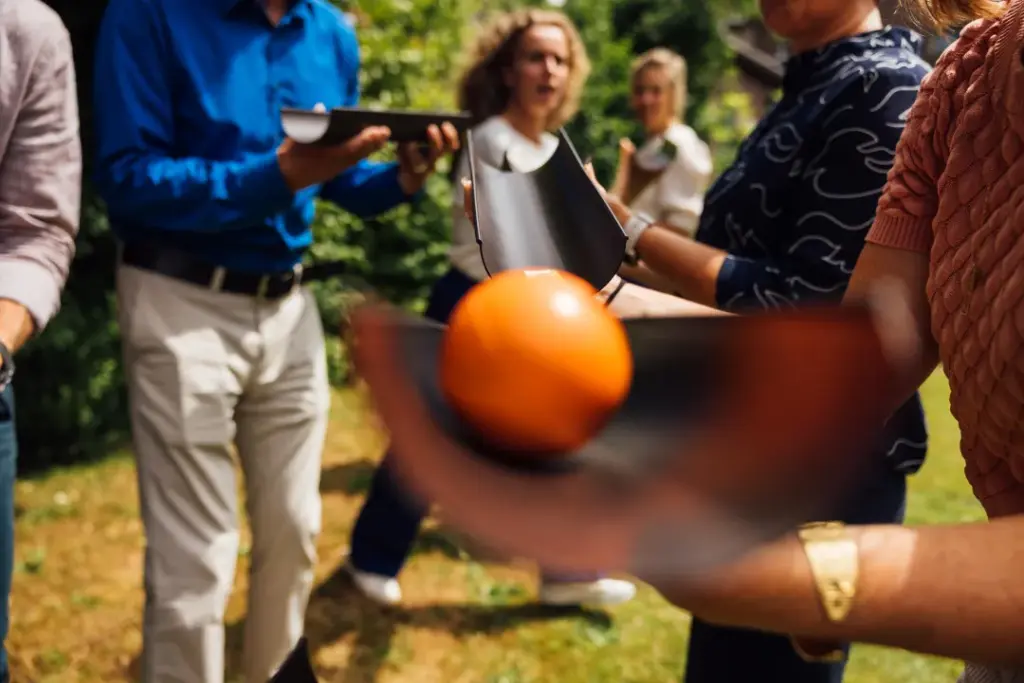 Teambuilding activiteit gootjesoefening